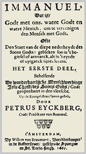 Petrus Eykbergh | Immanuel, Dat is Godt met ons
