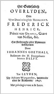 Johannes Goethals | Het Godsalich overlyden van Frederick Henrick