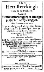 Een Hert-sterckingh voor den Bedruckten